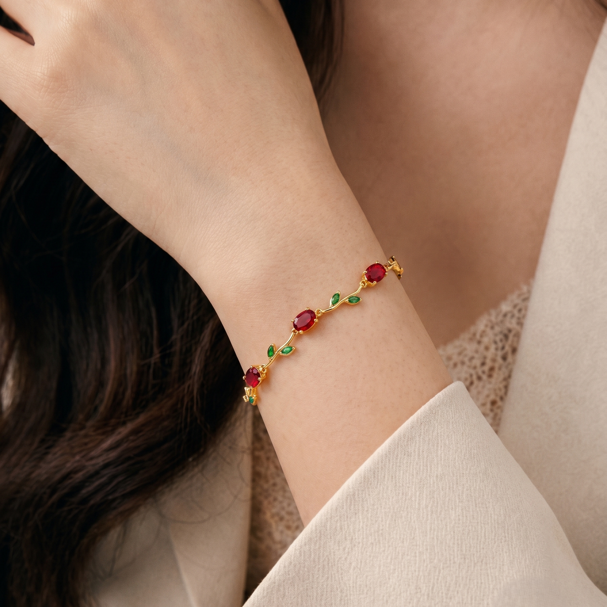 Tulip Bracelet – Elegant Floral Gemstone Jewelry